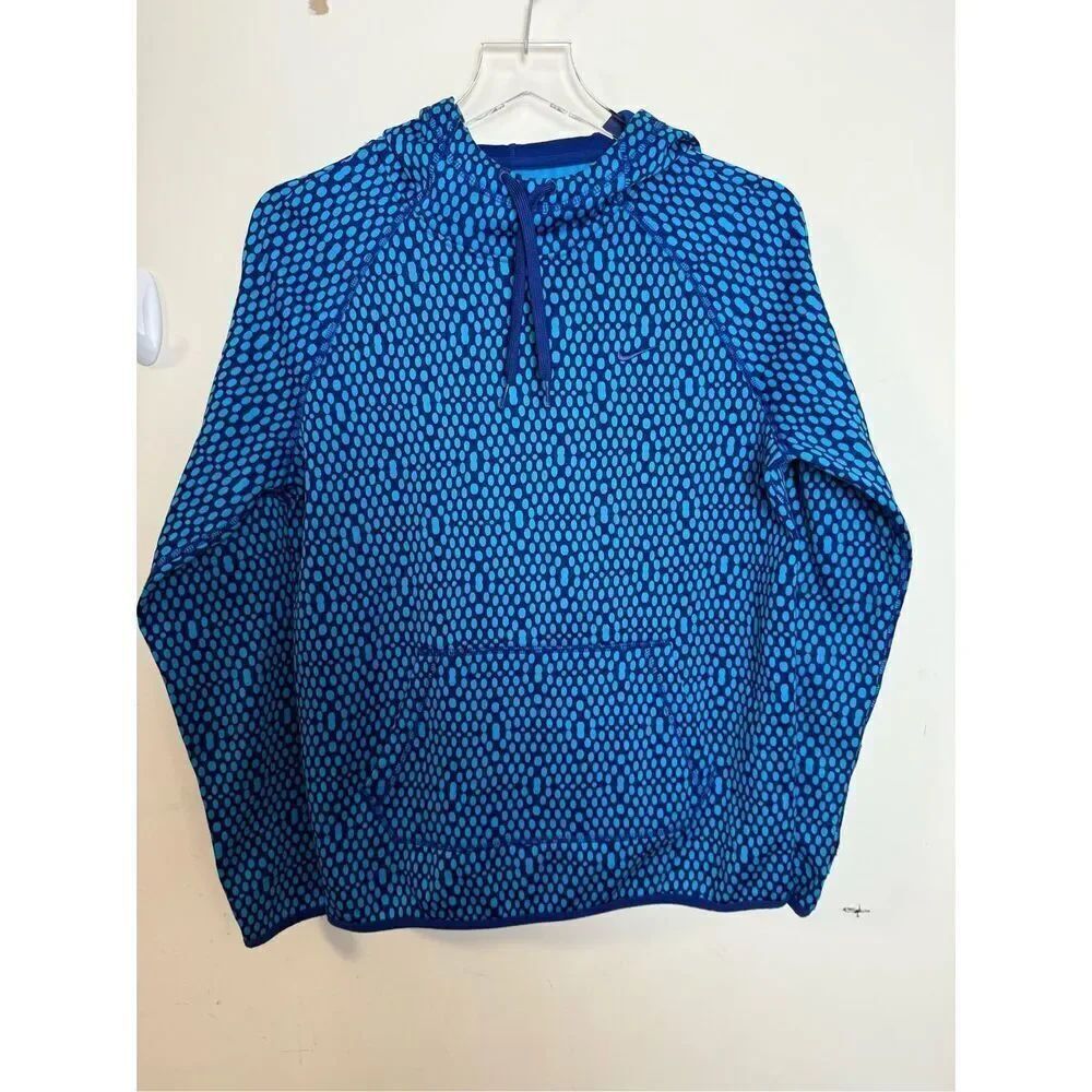Nike Hoodie Women's Blue Therma-Fit Printed Training Pullover 696248 Medium